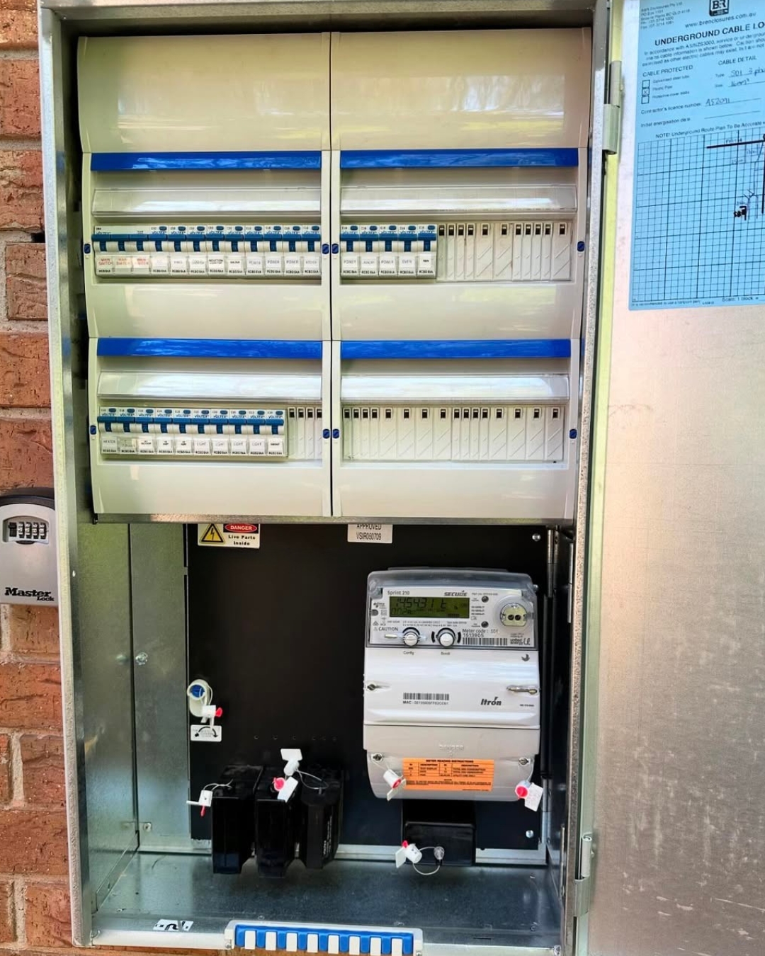 A photo of a recent completed switchboard upgrade meter box