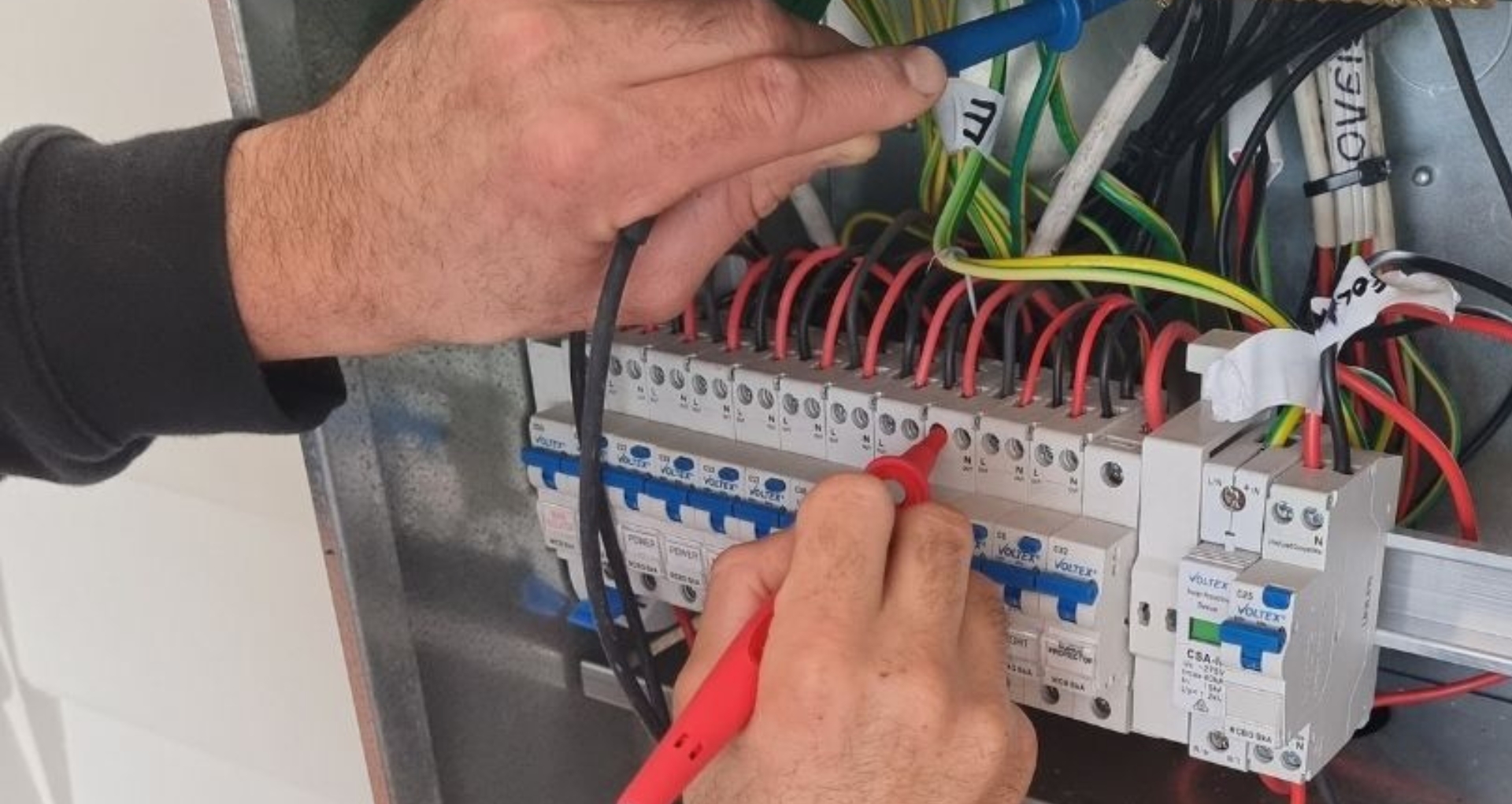 A close up photo of a switchboard upgrade by Nathan Fabiny at Quality Electrical Contracting