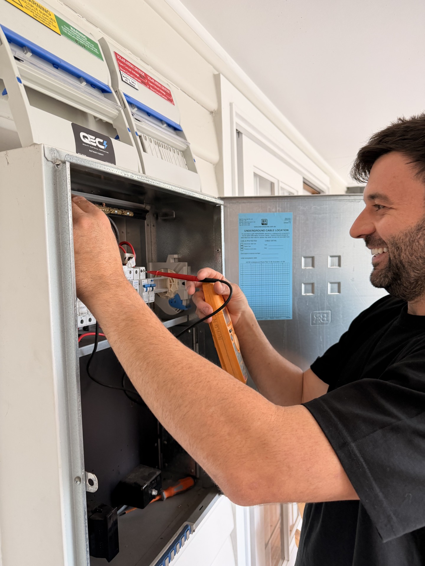 Nathan form Quality Electrical Contracting installing a residential switch board upgrade